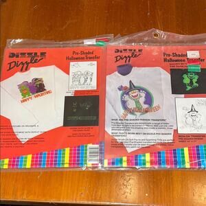Dizzle Dizzler Happy Halloween Ghost Pre Shaded Halloween Transfer Iron Bundle